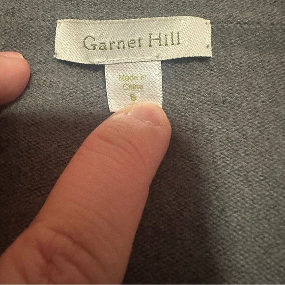 Garnet Hill Ruffle Cardigan Wool Sweater Gray Long Sleeve Women's Size Small - Picture 7 of 8